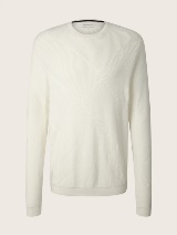 Strukturiran pleteni pulover - Modra_3317707