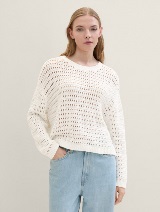 Strukturirani pulover - Bijela_1070889