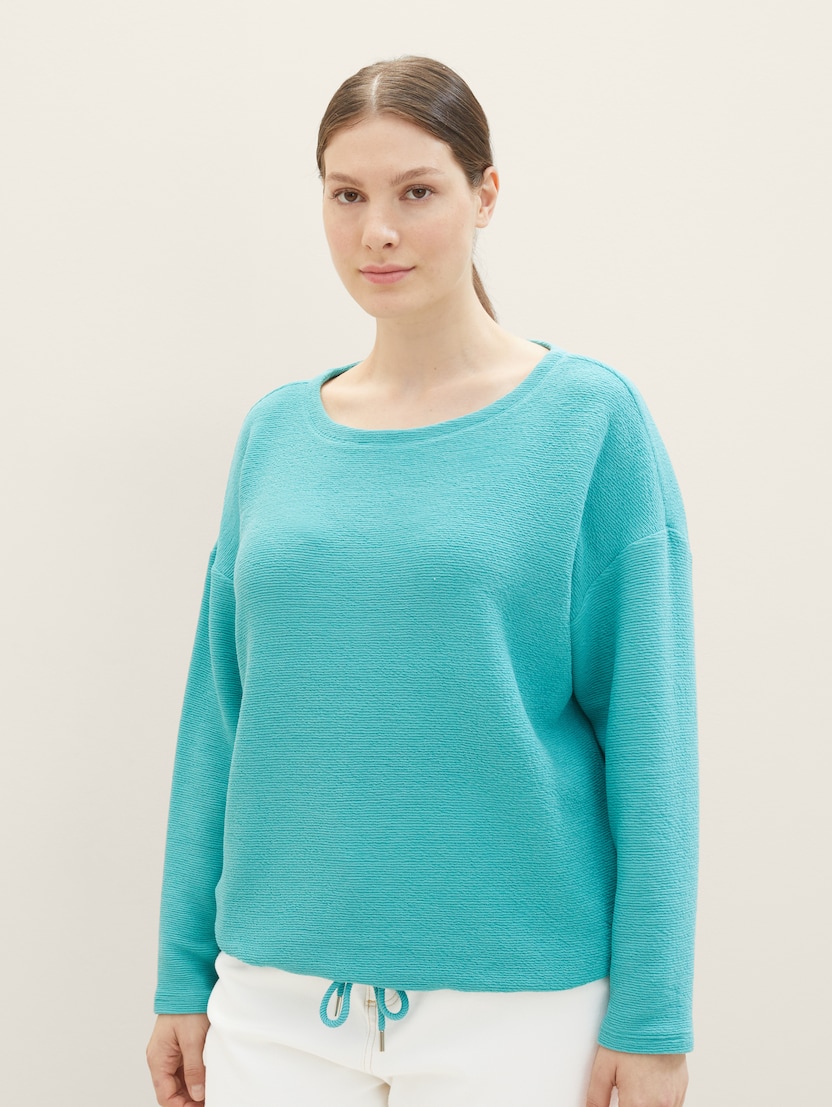 Strukturiran pulover - Modra_166713