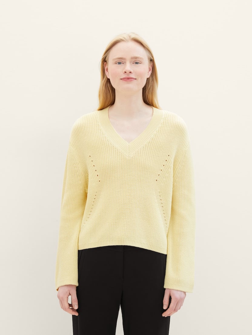 Strukturirani  pulover - Žuta-1040738-34585-15