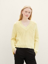 Strukturirani  pulover - Žuta_7536950