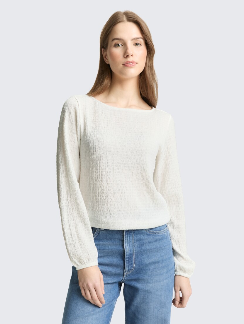 Tricou structurat - Alb_1293817