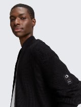 Strukirana pletena jakna - Crna_4017866