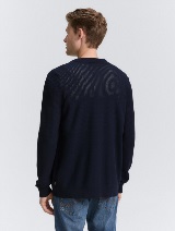 Strukirana pletena jakna - Plava_2342638