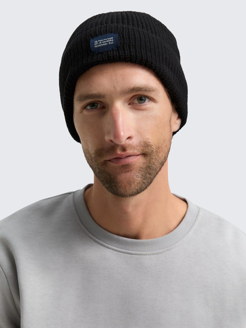 Strukturirana pletena kapa - Crna_3678312