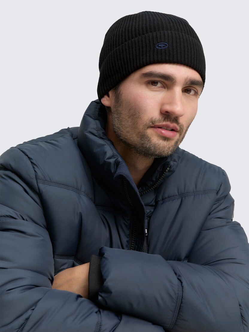 Strukturirana pletena kapa - Crna_3871162