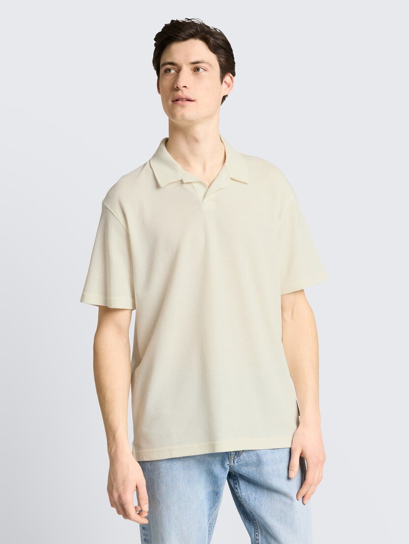 Strukturirana polo majica - Bela-1050365-12906-15