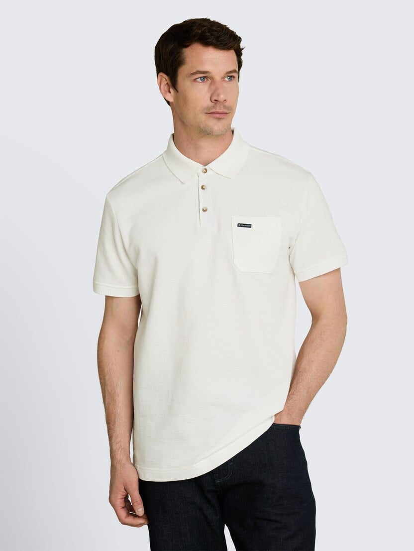 Strukturirana polo majica - Bela-1051909-10332-15