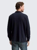 Strukturirana polo majica - Plava_3564319