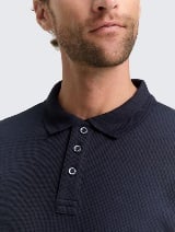 Strukturirana polo majica - Plava_3564319