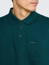 Tricou polo structurat - Verde_404944