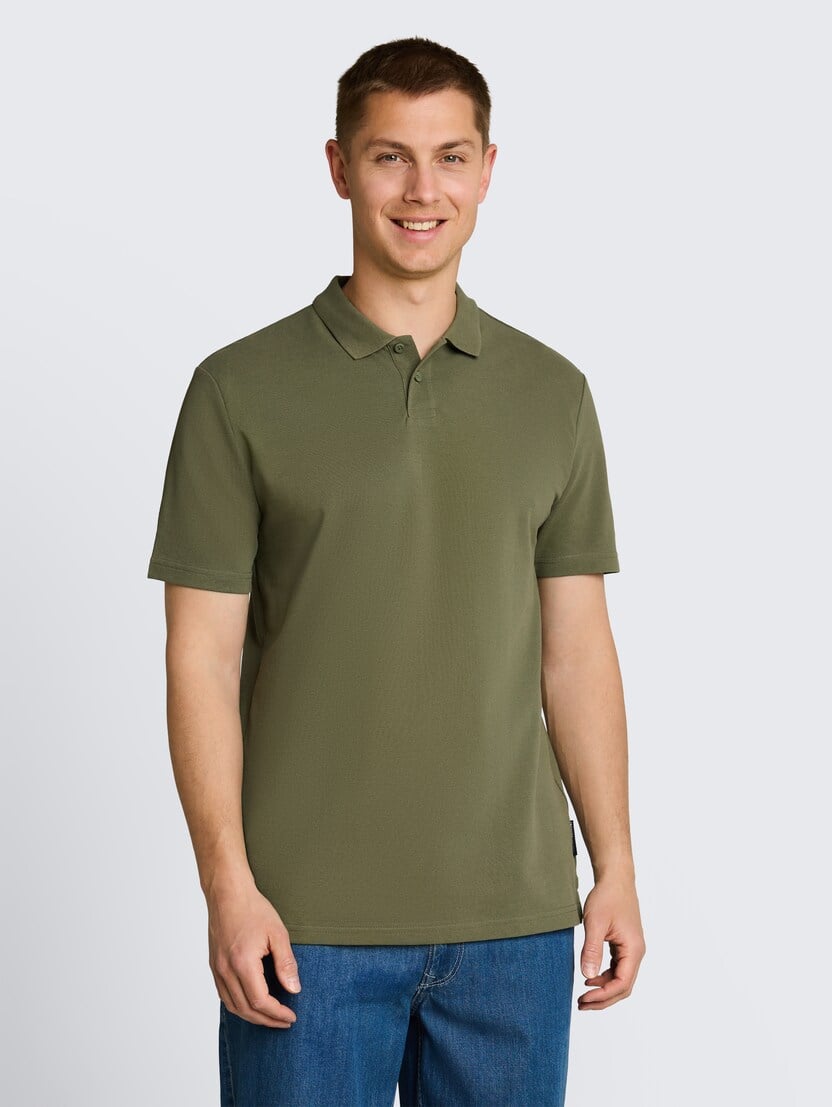Tricou polo structurat - Verde_5702395