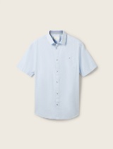 Strukturirana srajca iz pletene preje - Modra_5637824