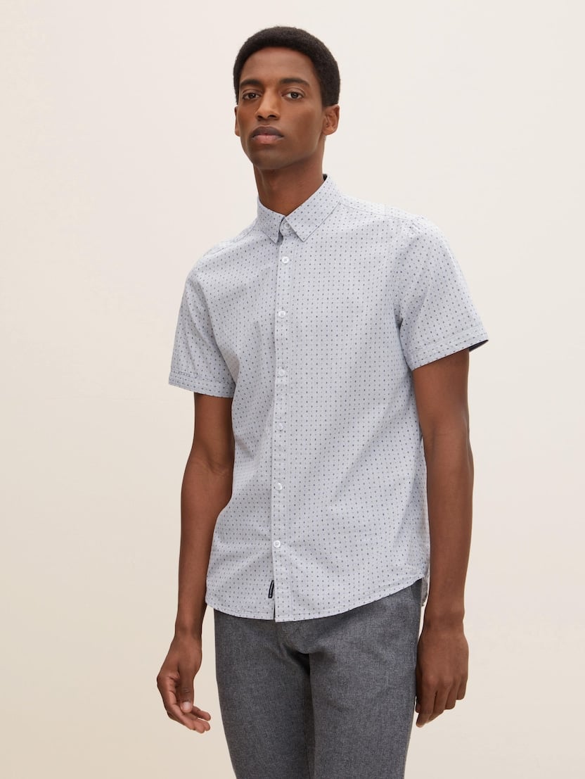 Strukturirana srajca z minimalnim dizajnom - Vzorec/večbarvna_5371473