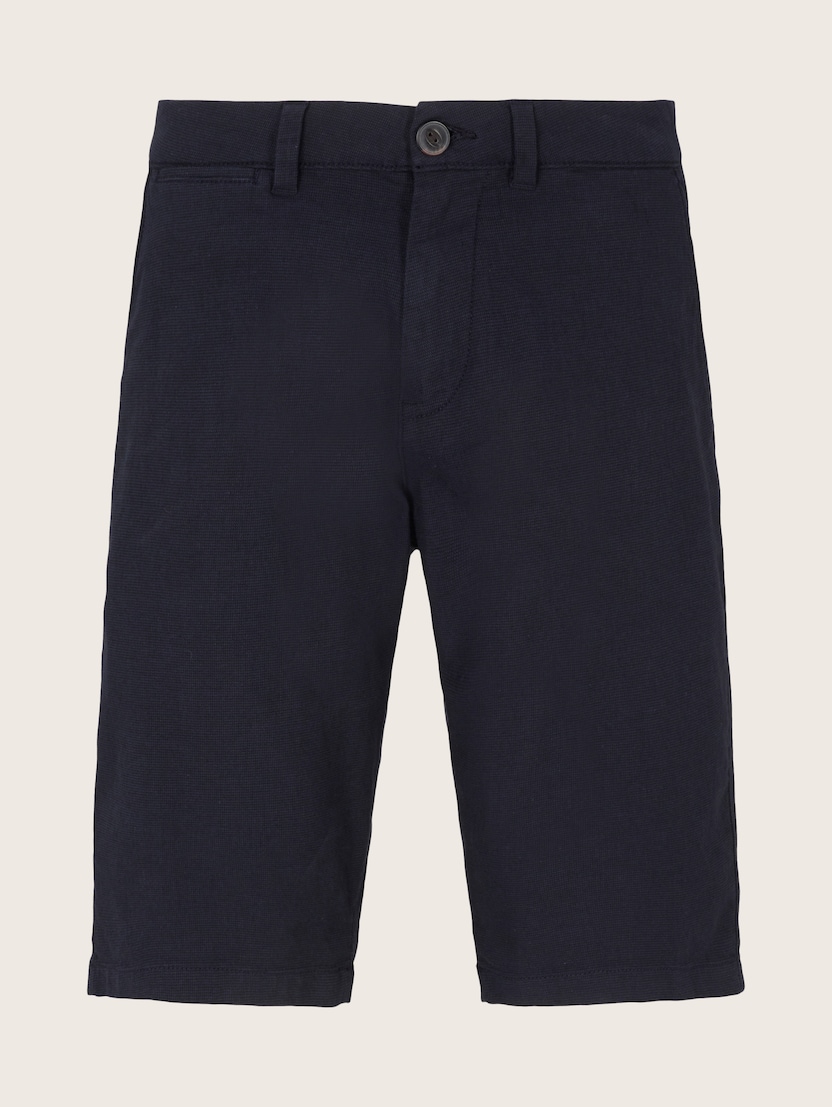 Strukturirane bermuda kratke hlače Josh običajnega vitkega kroja - Modra_641805