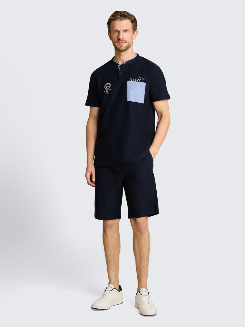 Strukturirane kratke pantalone - Plava_5780604