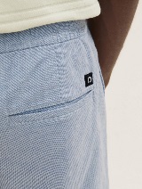 Strukturirane kratke hlače z elastičnim pasom - Modra_1620269