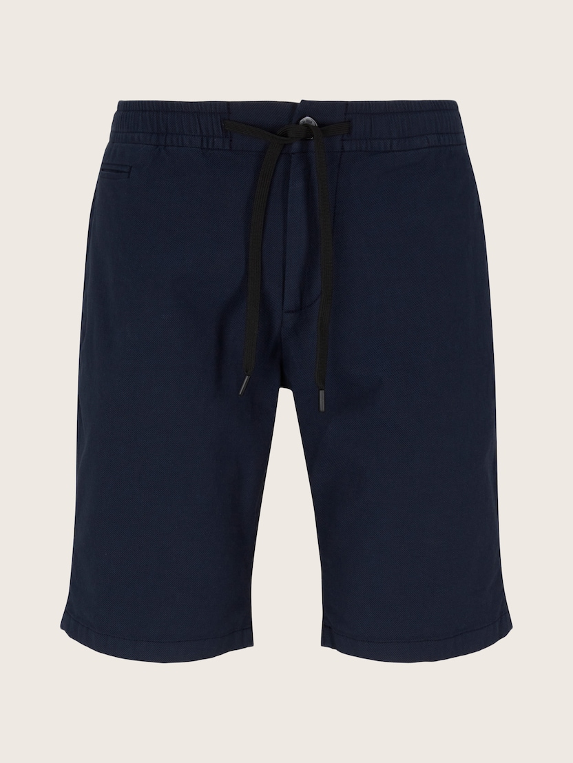 Strukturirane kratke hlače s elastičnim pojasom - Plava_5937453