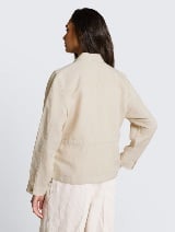 Sacou din amestec de in - Bej_7718335