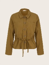 Suknjič v slogu jakne z vrvico v pasu - Zelena_6770981