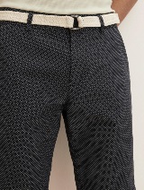 Teksturirane Chino kratke hlače s pletenim remenom - Plava_5180019
