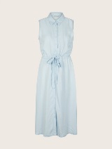 Haljina s džepovima od tencel tkanine - Plava_7822580