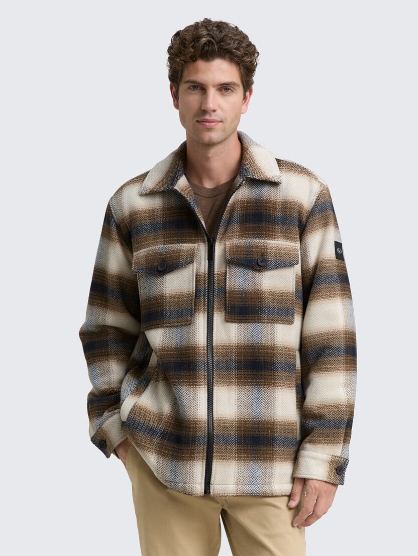 Cămaşă-jachetă din lână - Model/Mai multe culori_437730