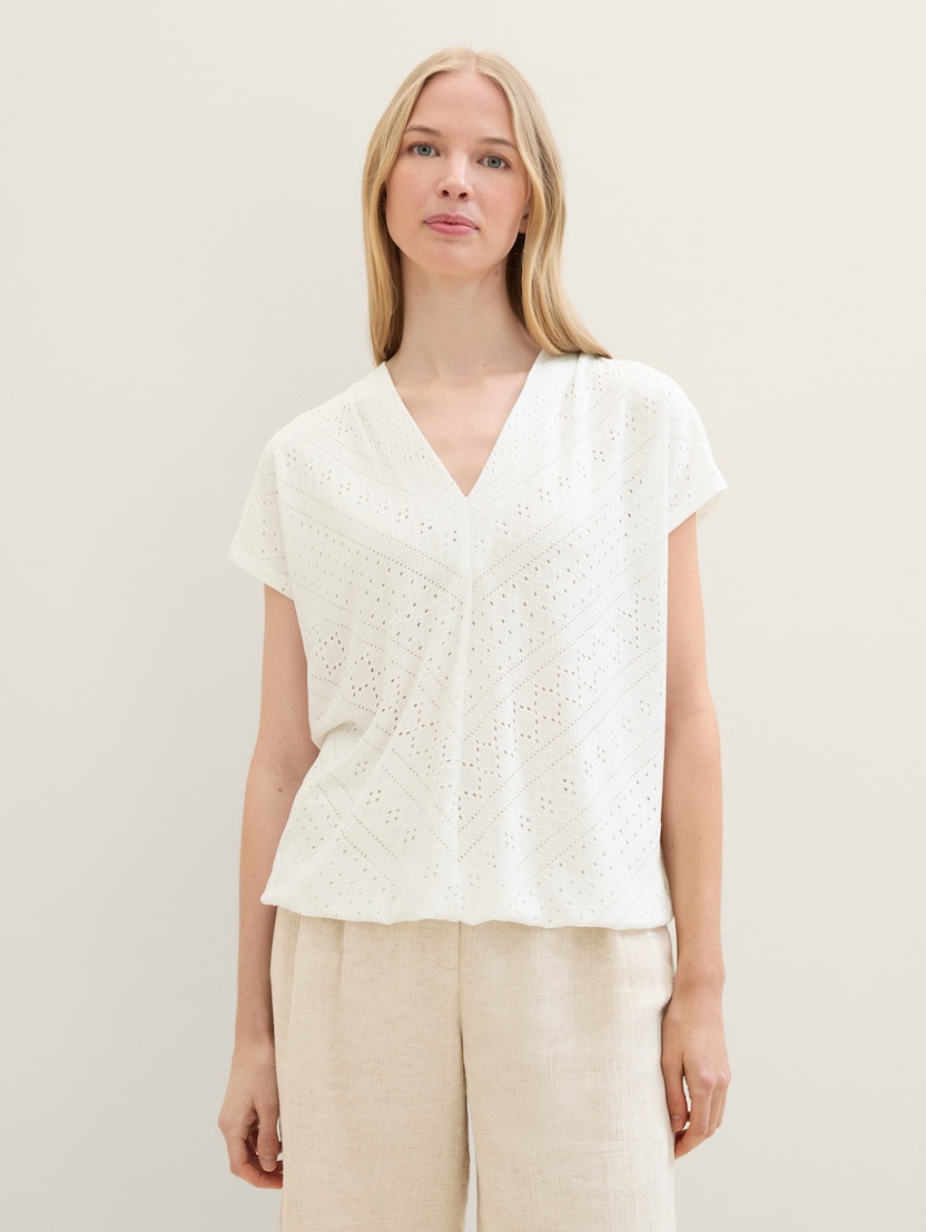 Majica od jacquard tkanine - Bijela