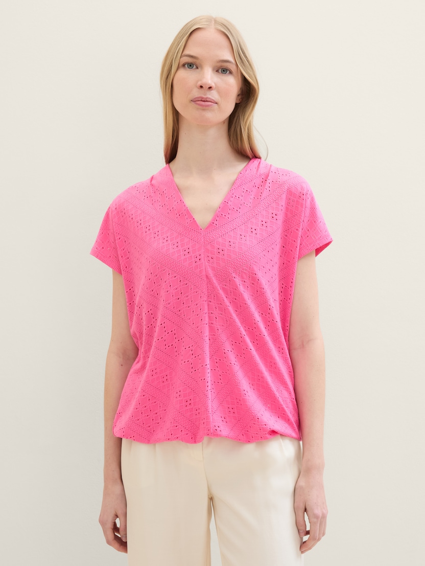 Majica od jacquard tkanine - Ružičasta
