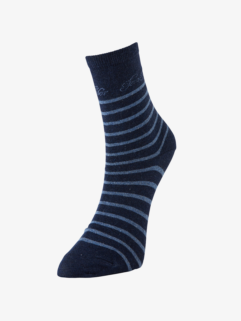 Dvostruko pakiranje čarapa jednobojnog i prugastog uzorka - Plava-9880-546-14