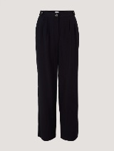 Ženstvene hlače  iz viskoze s širokimi hlačnicami - Črna_1973283
